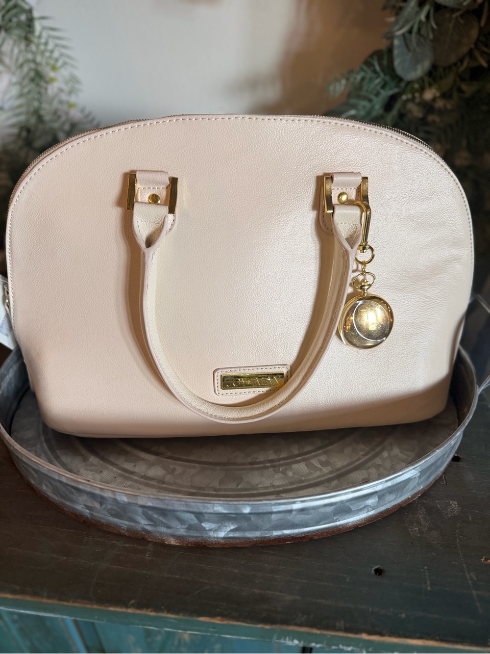 Joy & Iman  Dome Satchel with Gold Hardware